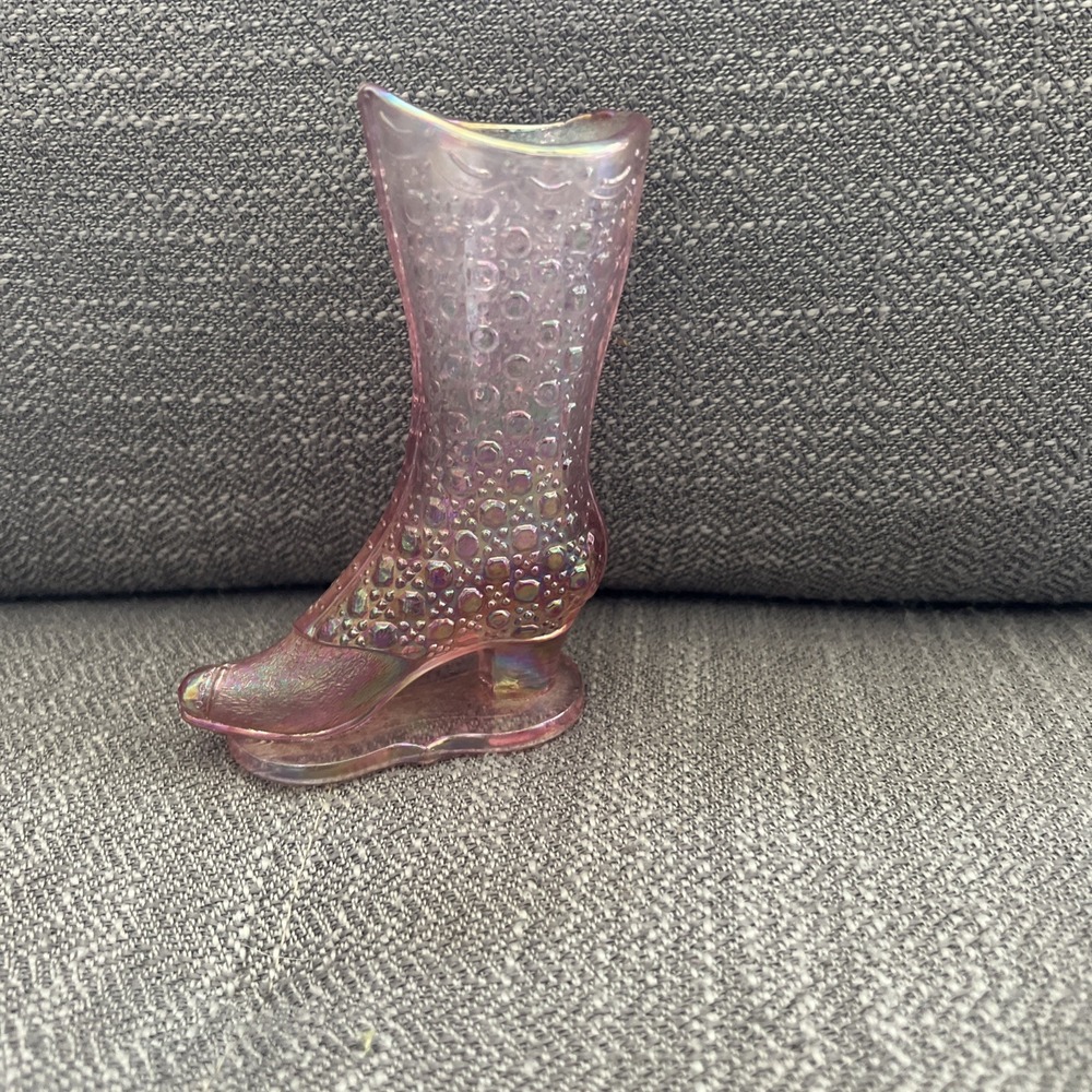 FENTON BOOT Museum Collection HIGH BUTTON SHOE Iridized PETAL PINK